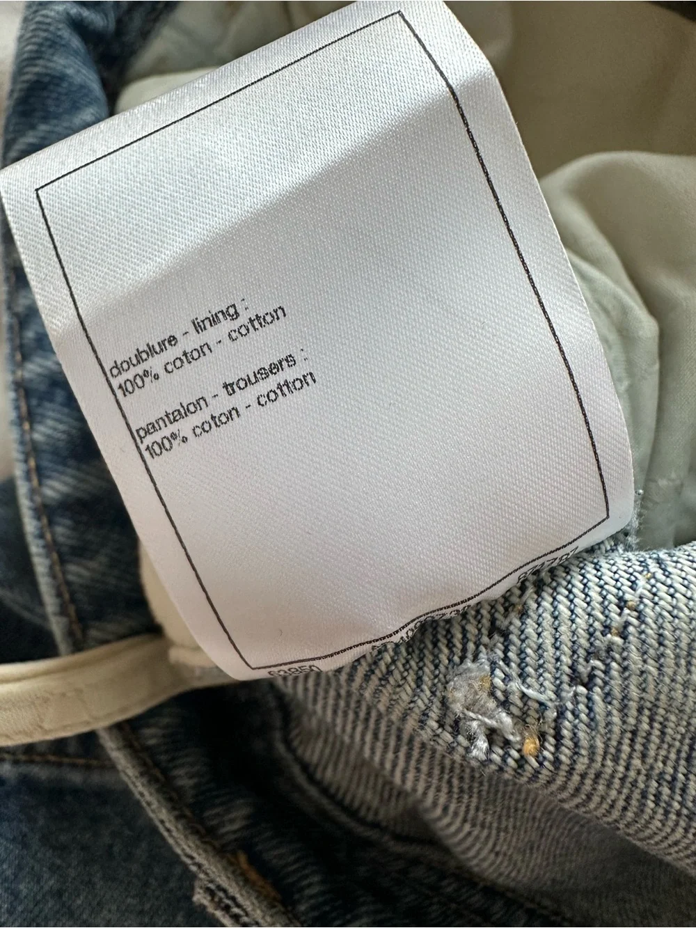 Chanel 26b Blazy Blue Denim large CC Logo Cargo Jeans Size 38